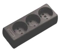 stekkerdoos 3-voudig RA bruin