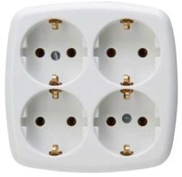 snoercentrale 4-voudig met randaarde