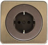 stopcontact inbouw Berker luxe bruin/brons