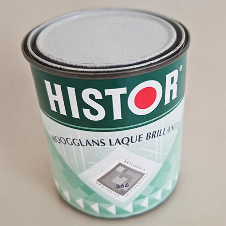 750ml. Histor Hoogglansverf kleur 366 Katjesgrijs